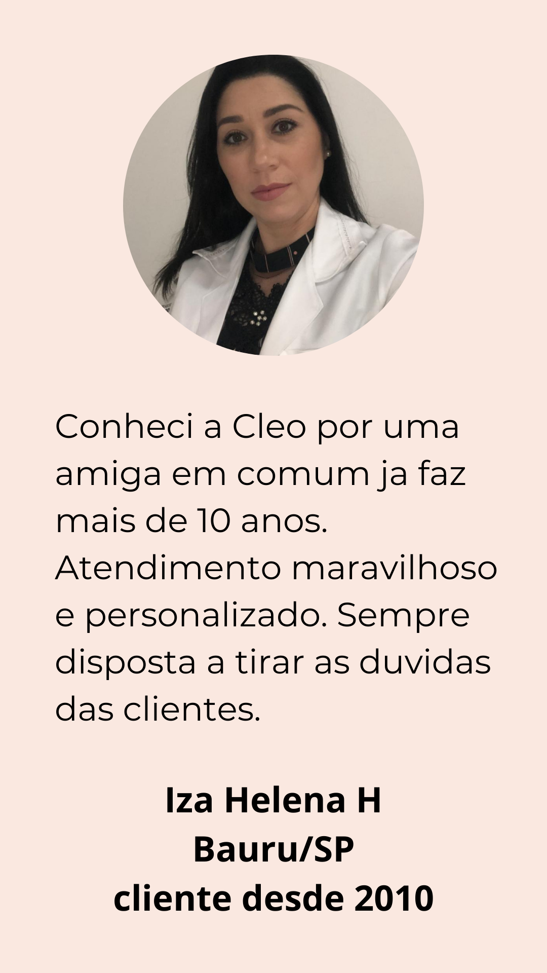 Conheci a Cléo no Instagram, sou do Rio e amei comprar e trocar ideia com ela. O atendimento é Maravilhoso!!